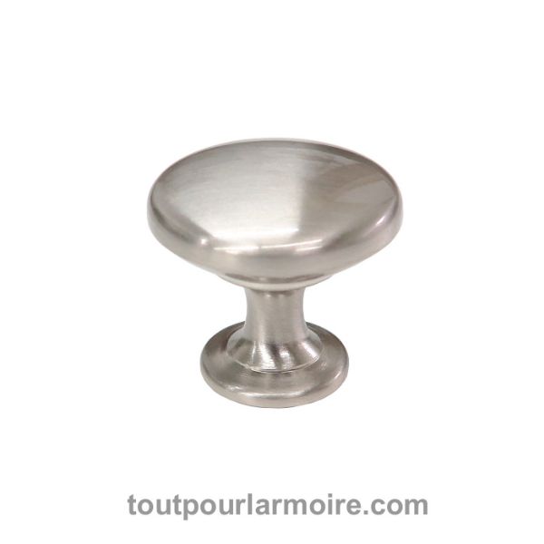 Image de Bouton d'Armoire Rond Nickel Brossé