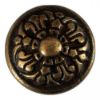 Image de Bouton en Fonte Fleur de Lys Laiton Antique