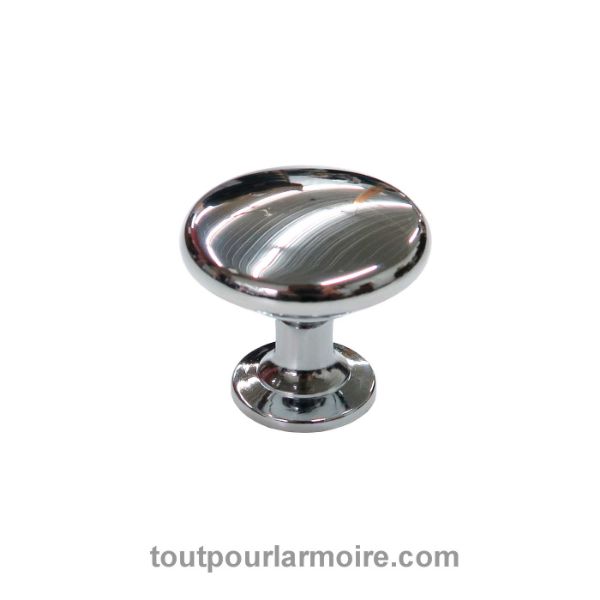 Image de Bouton d'Armoire Rond Chrome